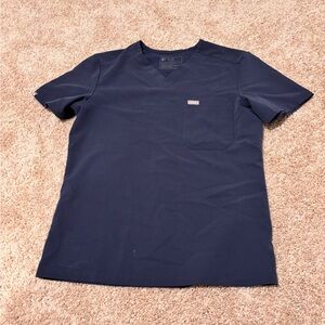 Figs Steel Blue Scrub Top sz small